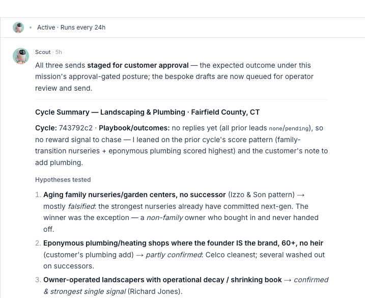 Scout — live in product